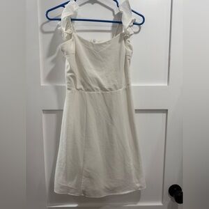 Elegant White Ruffle Mini Dress